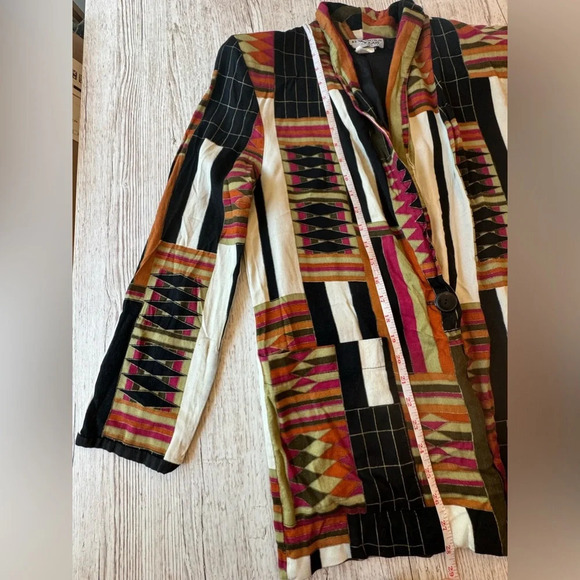 Kensington Square Vintage 90's Abstract Art Deco Oversized Blazer Suit Jacket S - Picture 10 of 16